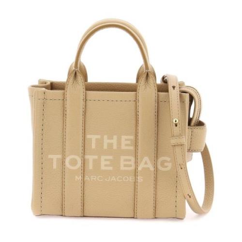 Marc Jacobs Strukturerad Läder Mini Tote Väska Beige, Dam