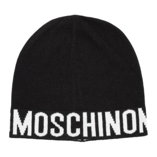 Moschino Enfärgad Logo Beanie Black, Dam