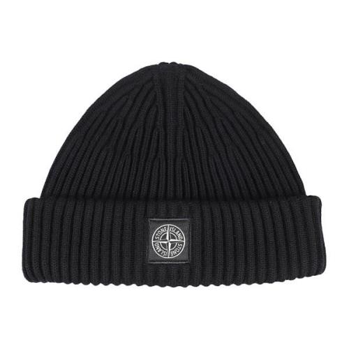 Stone Island Stickad Beanie Mössa Black, Herr