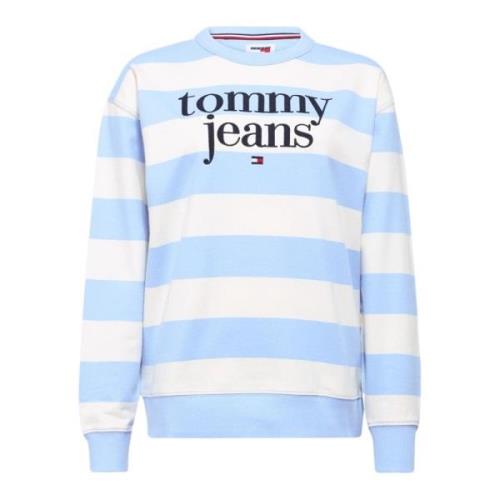 Tommy Hilfiger Blårandig Logotröja Blue, Dam