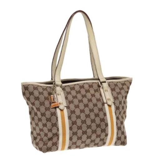 Gucci Vintage Pre-owned Canvas totevskor Beige, Dam