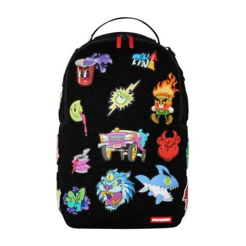 Sprayground Svart Deluxe Velcro Patch Ryggsäck Black, Unisex