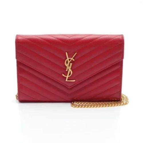 Yves Saint Laurent Vintage Pre-owned Laeder axelremsvskor Red, Dam