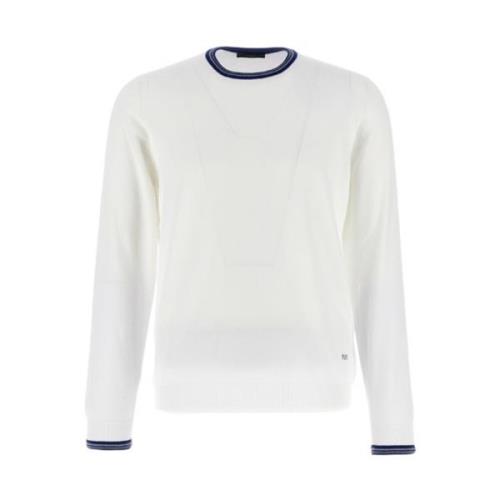 Fay Vit Crewneck Tröja White, Herr