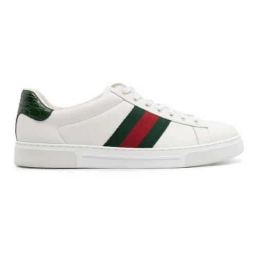 Gucci Vita Sneakers med Grön och Röd Web White, Herr