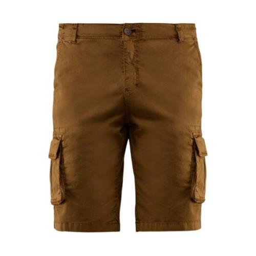 BomBoogie Stretch Gabardine Cargo Bermuda Shorts Brown, Herr