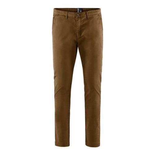 BomBoogie Slim Fit Chino Byxor i Gabardin Brown, Herr