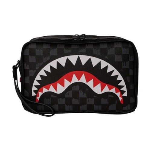 Sprayground Drip Check Shark Unisex Pochette Black, Herr