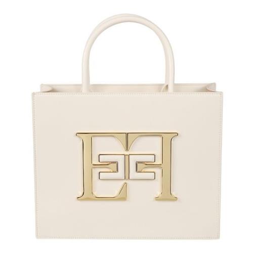 Elisabetta Franchi Stilren Medium Väska Beige, Dam