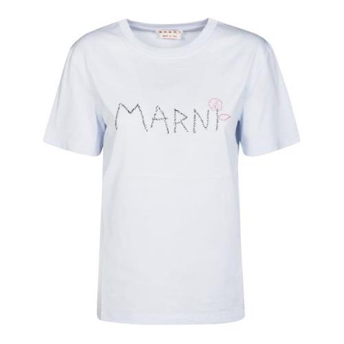 Marni Logo T-shirt Casual Wear White, Dam