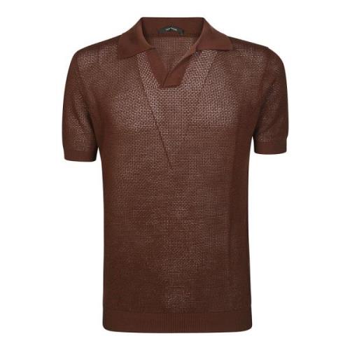 Tagliatore Barn Polo i Stickat Brown, Herr