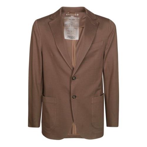 Circolo 1901 Lätt Piquet Blazer för Män Brown, Herr