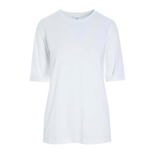 Bitte Kai Rand Vit Bomull T-shirt med Armbågsmuddar White, Dam