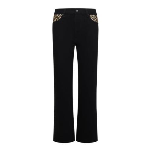 Amiri Leopardficka Straight Jeans Black, Dam