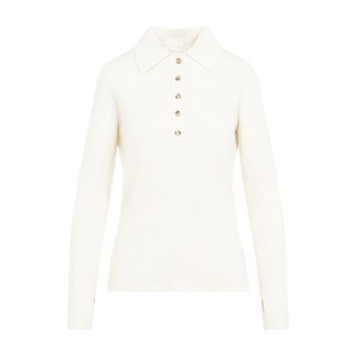 Courrèges Naturlig Multi Knappar Polo Skjorta Beige, Dam