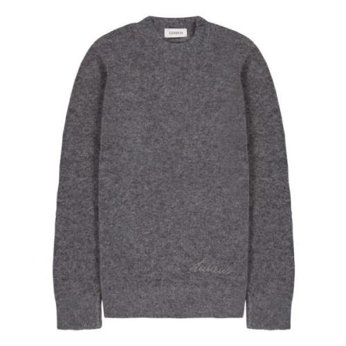 Laneus Alpaca Crewneck Sweater Gray, Herr