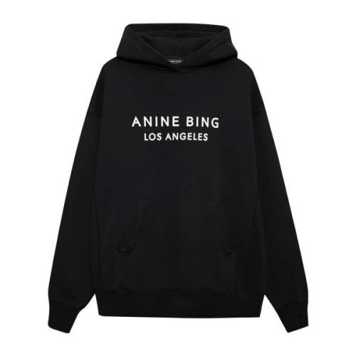 Anine Bing Svart Alto Sweatshirt med Cool Print Black, Dam