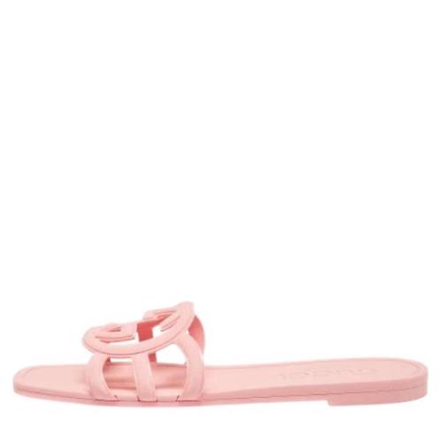 Gucci Vintage Pre-owned Gummi lgskor Pink, Dam