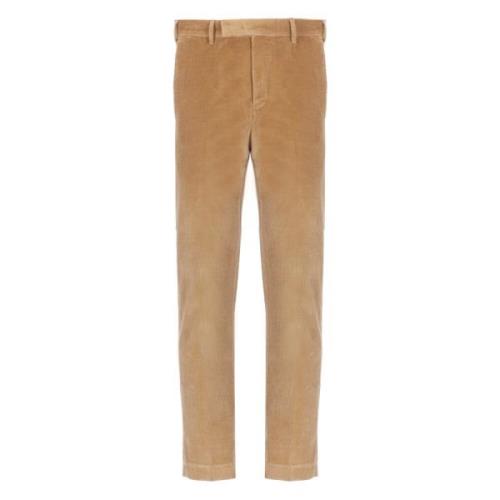 PT Torino Brun Slim-Fit Bomullsbyxor Brown, Herr