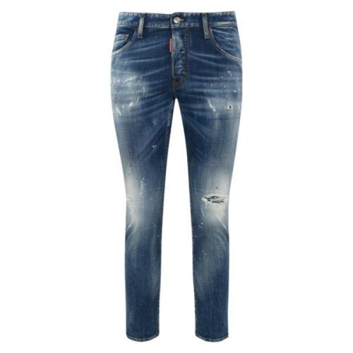 Dsquared2 Skinny Denim Jeans med Distressed Detaljer Blue, Herr