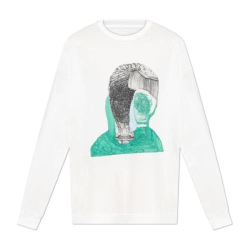 Issey Miyake Långärmad T-shirt White, Herr