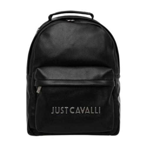 Just Cavalli Ryggsäck för män med institutionellt logotyp Black, Herr