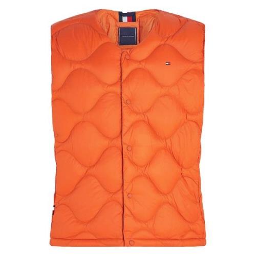 Tommy Hilfiger Quiltad dunfodrad väst Orange, Herr