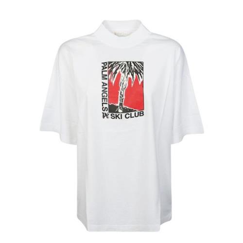 Palm Angels Ski Club Loose Tee White, Dam