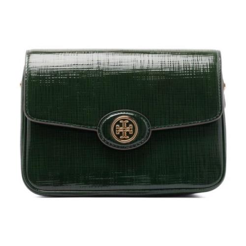 Tory Burch Konvertibel axelväska med präglade detaljer Green, Dam