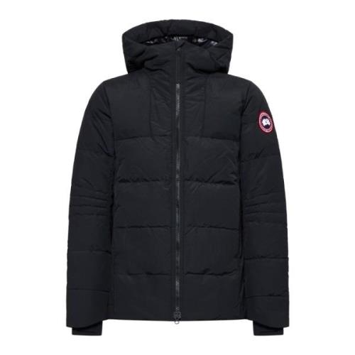 Canada Goose Svart Vinterjacka med Peak Revers Black, Herr