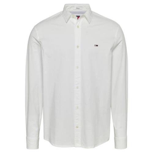 Tommy Jeans Vit Casual Skjorta med YBR Print White, Herr