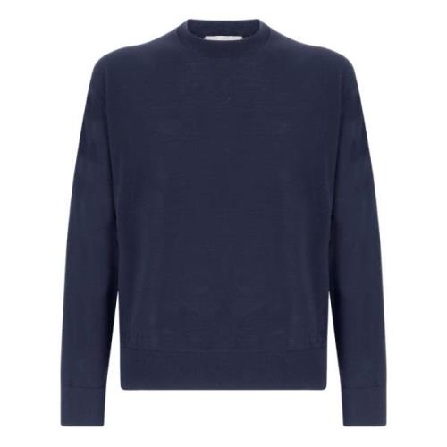 Laneus Kashmir Crewneck Sweater Blue, Herr