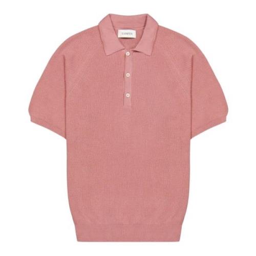 Laneus Rosa mesh polo med knappstängning Pink, Herr