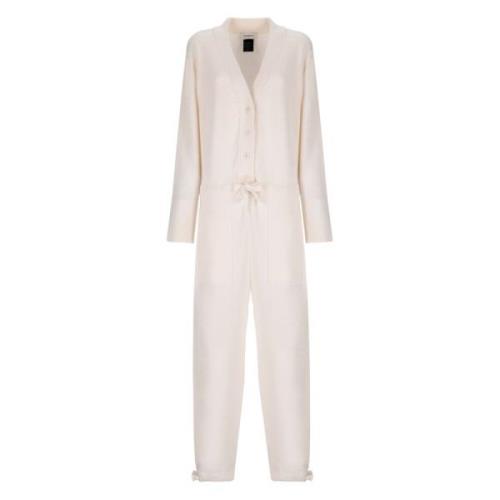 Laneus Ull och Angora V-ringad Jumpsuit Beige, Dam