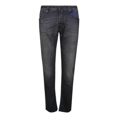 Jacob Cohën Slim-Fit Grå Tvättade Jeans Gray, Herr