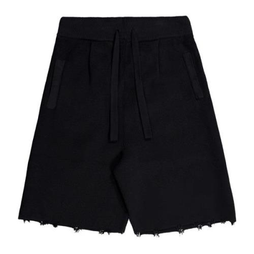 Laneus svarta bermuda shorts med förstörd effekt Black, Herr