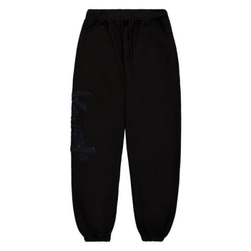 Laneus Svarta sweatpants med palmtrycklogotyp Black, Dam