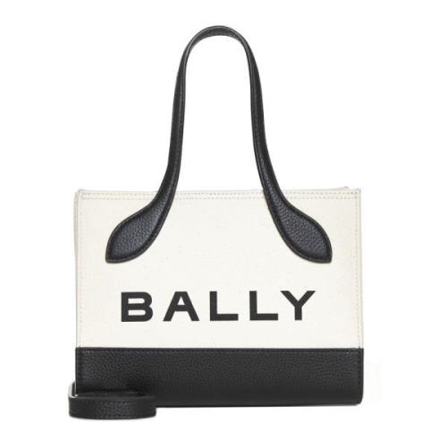 Bally Elegant Logo-Print Toteväska White, Dam