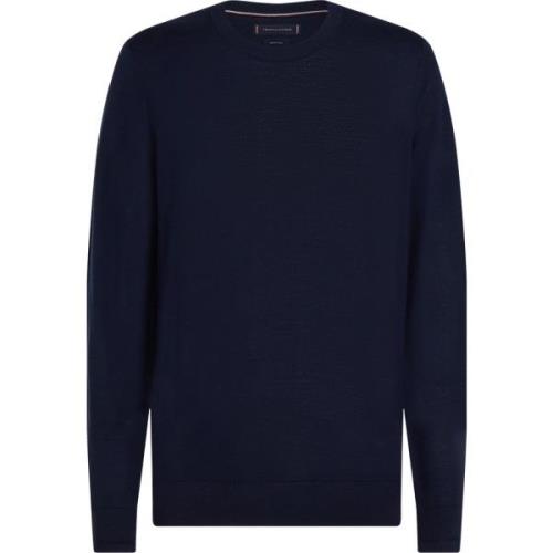 Tommy Hilfiger Blå Merinoulltröja Blue, Herr