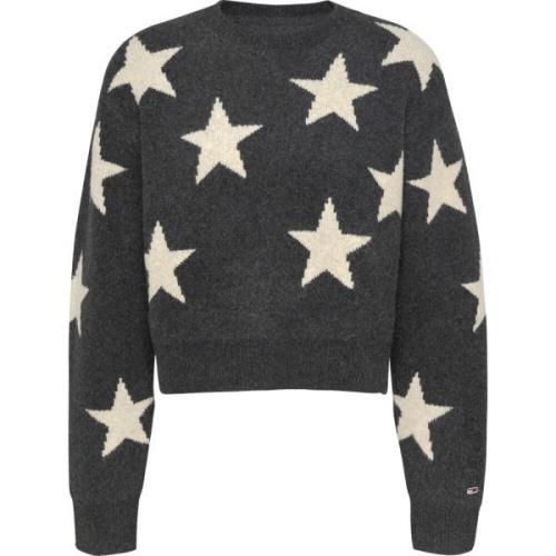 Tommy Jeans Stjärnnatt Sweater Gray, Dam