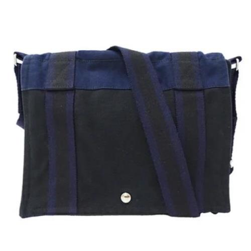 Hermès Vintage Pre-owned Canvas axelremsvskor Blue, Dam