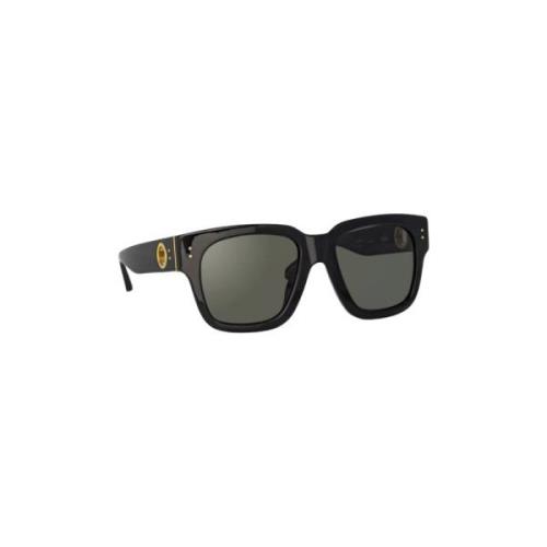 Linda Farrow Amber Solglasögon - Svart Acetat Grön Black, Unisex