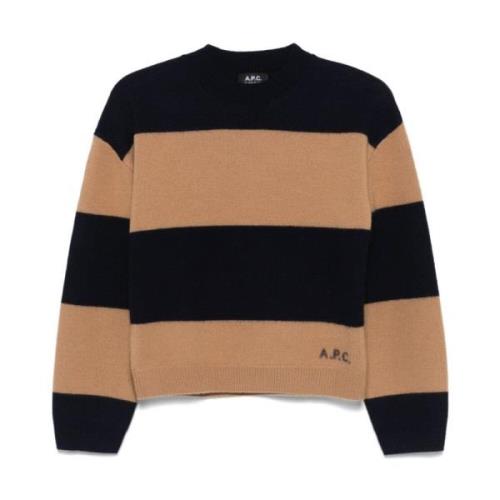 A.p.c. Marin Rundhals Stickad Tröja Sweater Multicolor, Dam