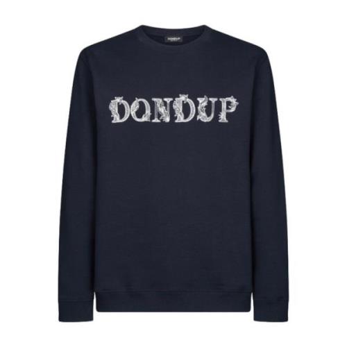 Dondup Logotryck Bomullströja Blue, Herr