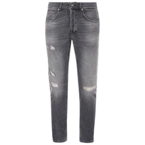 Dondup Slim-fit rivna jeans med knappstängning Gray, Herr