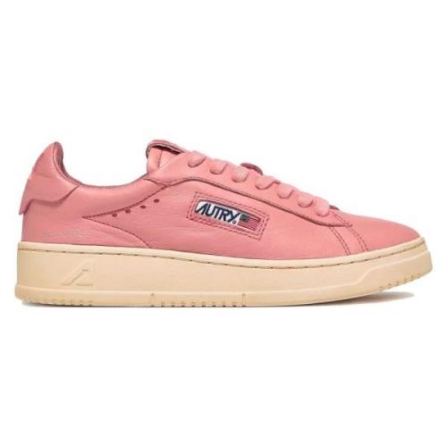 Autry Vintage Lädersneakers för Kvinnor Pink, Dam