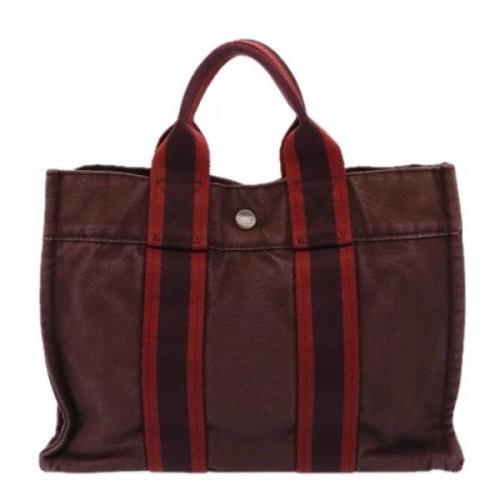 Hermès Vintage Pre-owned Canvas handvskor Red, Dam