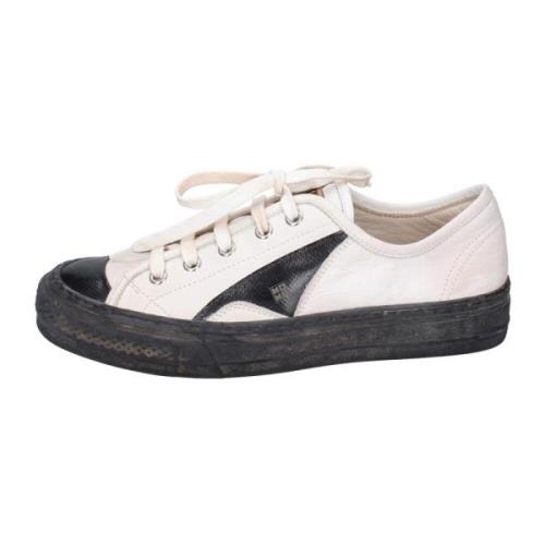 Moma Vintage Läder Sneakers för Kvinnor White, Dam