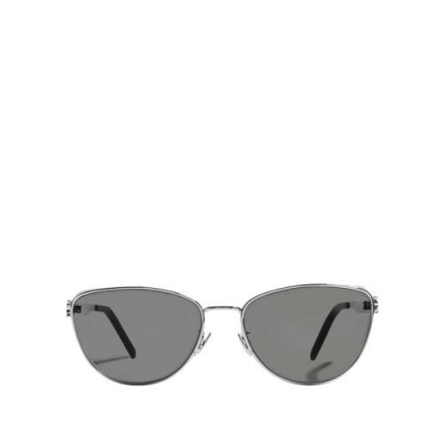 Saint Laurent Cat Eye Silver Metall Solglasögon Gray, Dam