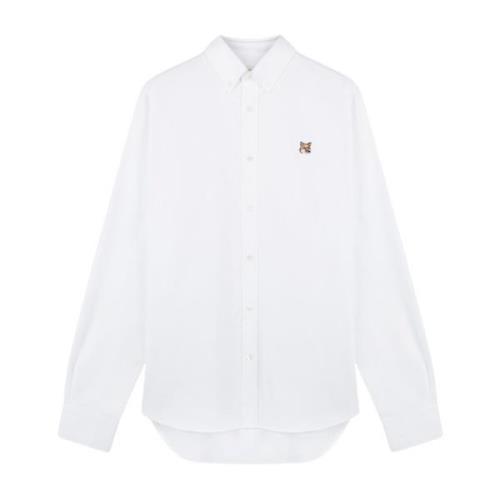 Maison Kitsuné Klassisk Button-Down Skjorta White, Herr